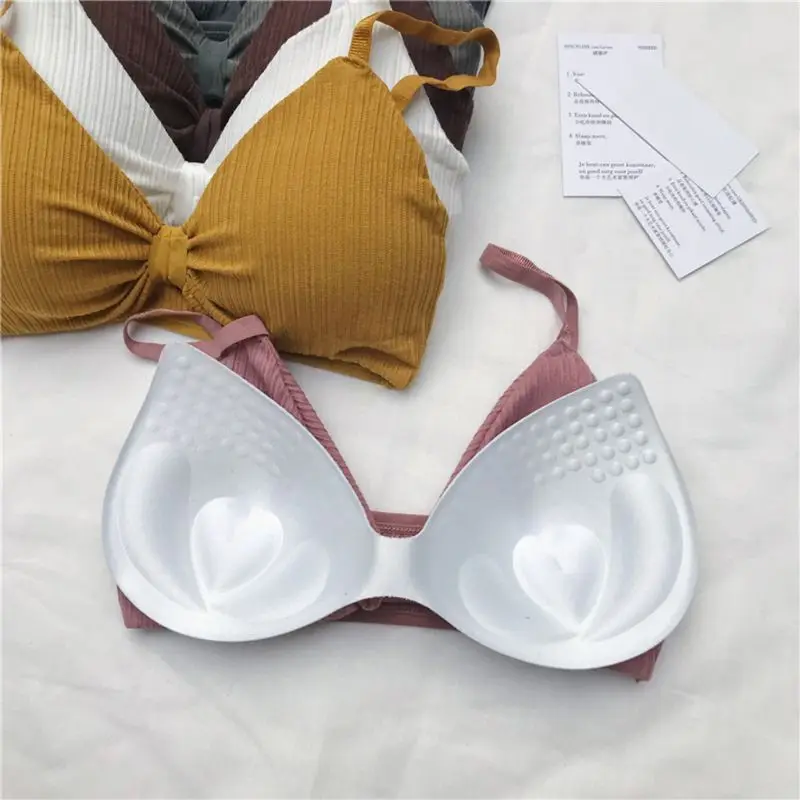 UPuberty/спортивный Спортивный Бюстгальтер Для девочек-подростков; нижнее белье в полоску; Однотонный бюстгальтер без спинки с подкладкой из губки; укороченный топ; жилет