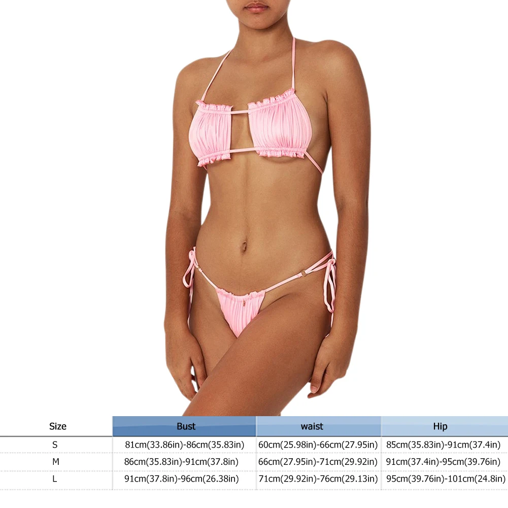 

Sexy Women Summer Bikini Set Beachwear Bikini Split Swimsuit Suit Ruffles Printed Push Up Biquini Female Swimsuits