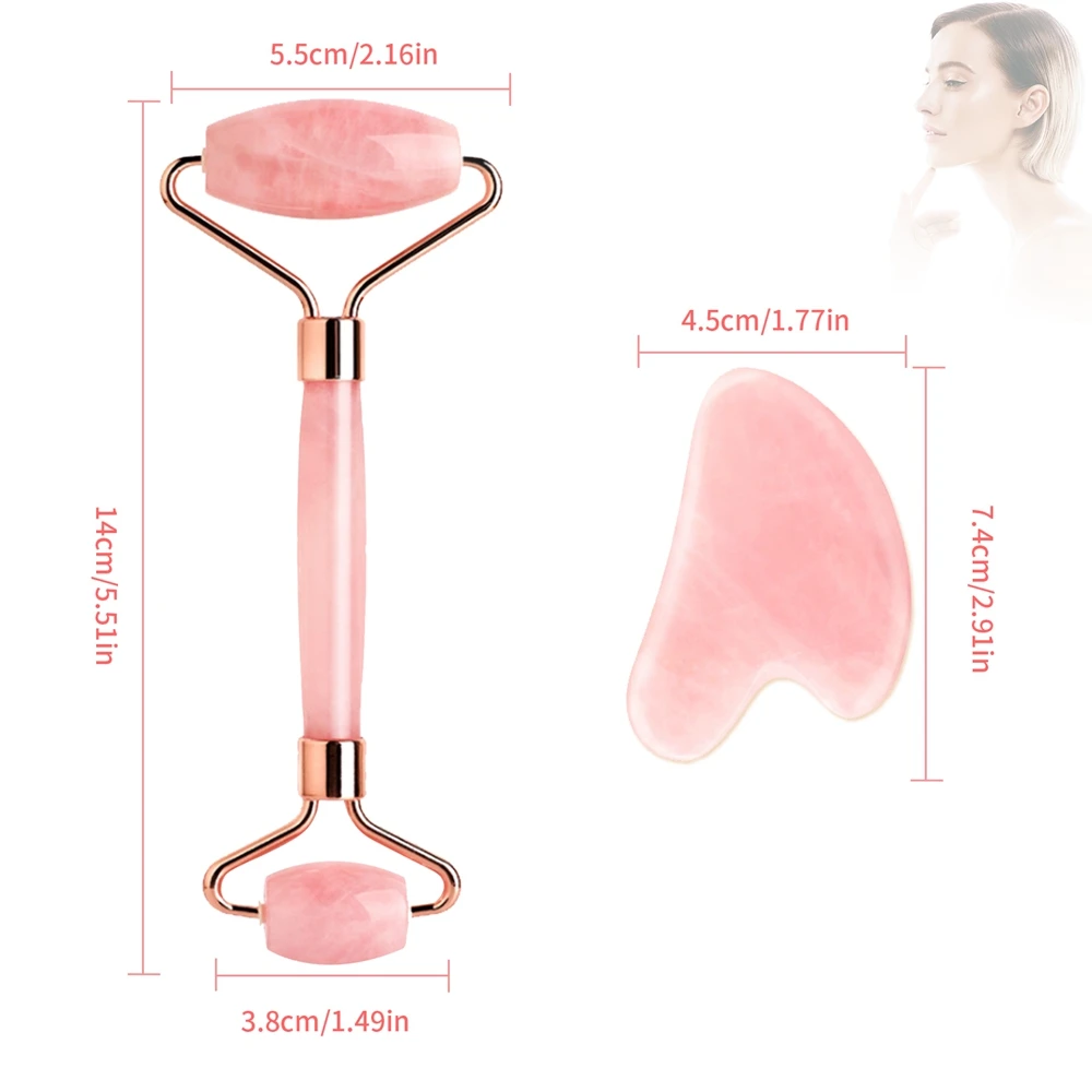 Идентификация для лица натуральный массажер розовый зеленый набор скребка Guasha