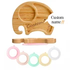 1 шт., детская бамбуковая тарелка-Слон из натурального дерева