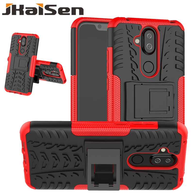 

JKaiSen Shockproof Bracket Phone Case For Nokia X5 X6 Strong Anti-Fall Armor Kickstand Protective Cover For Nokia X7 Back Caso