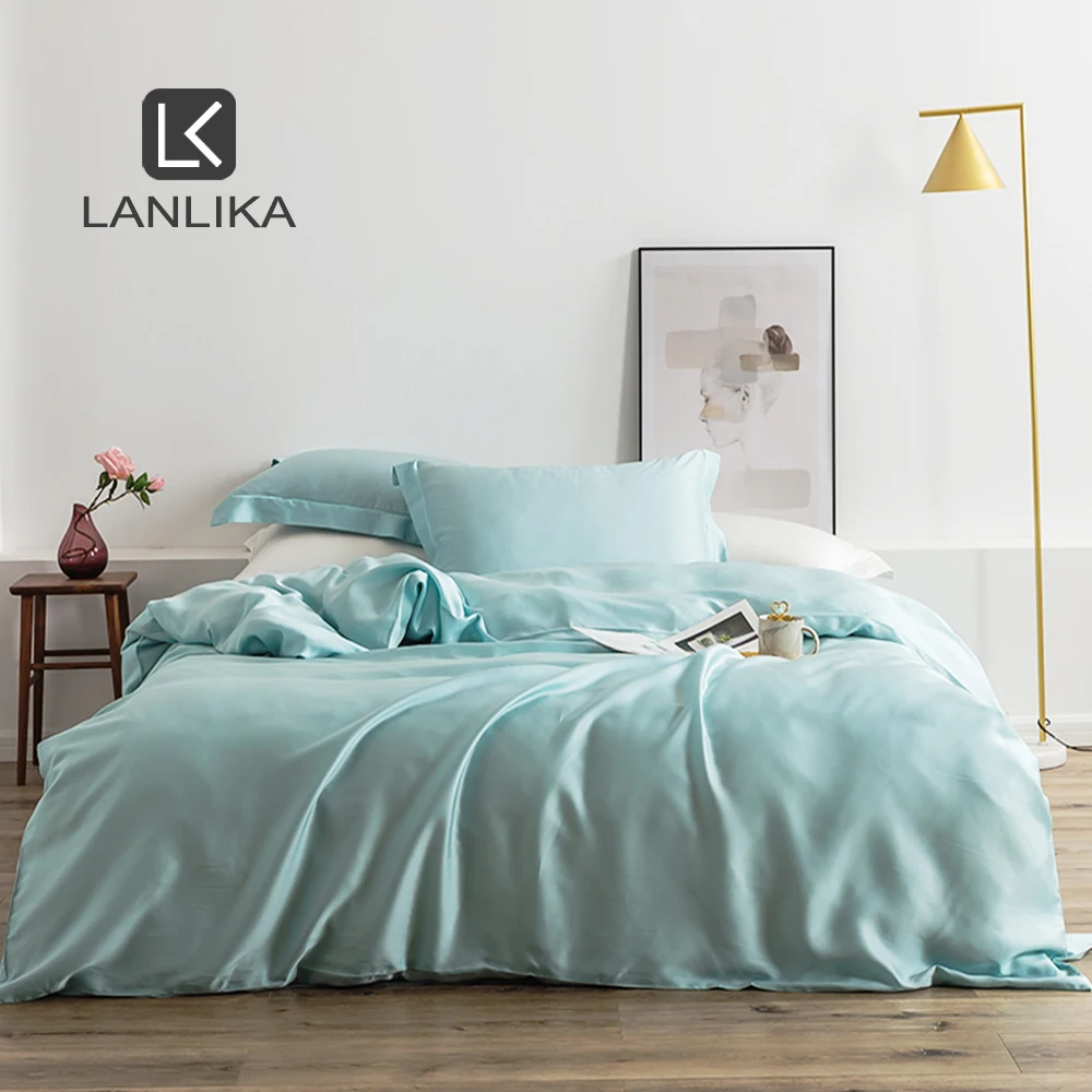 

Lanlika 2020 25 Momme 100% Silk Bedding Set Nature Healthy Duvet Cover Set Euro Bedspread Home Textile Queen King Bed Linen