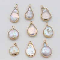 natural pearl irregular shaped pearl pendant bead boutique making diy fashion charm necklace bracelet jewelry gift 2pcs