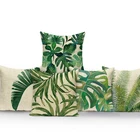 Тропические растения, зеленая искусственная задняя крышка, декоративная наволочка, Декор для дома, гостиной, наволочка