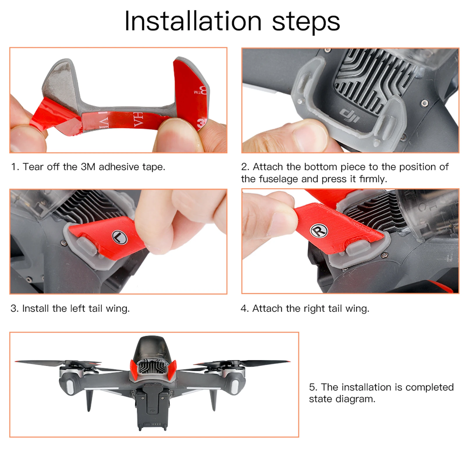 Для DJI FPV Tail поперечный самолет вертикальный баланс 3D запчасти крыло фиксация
