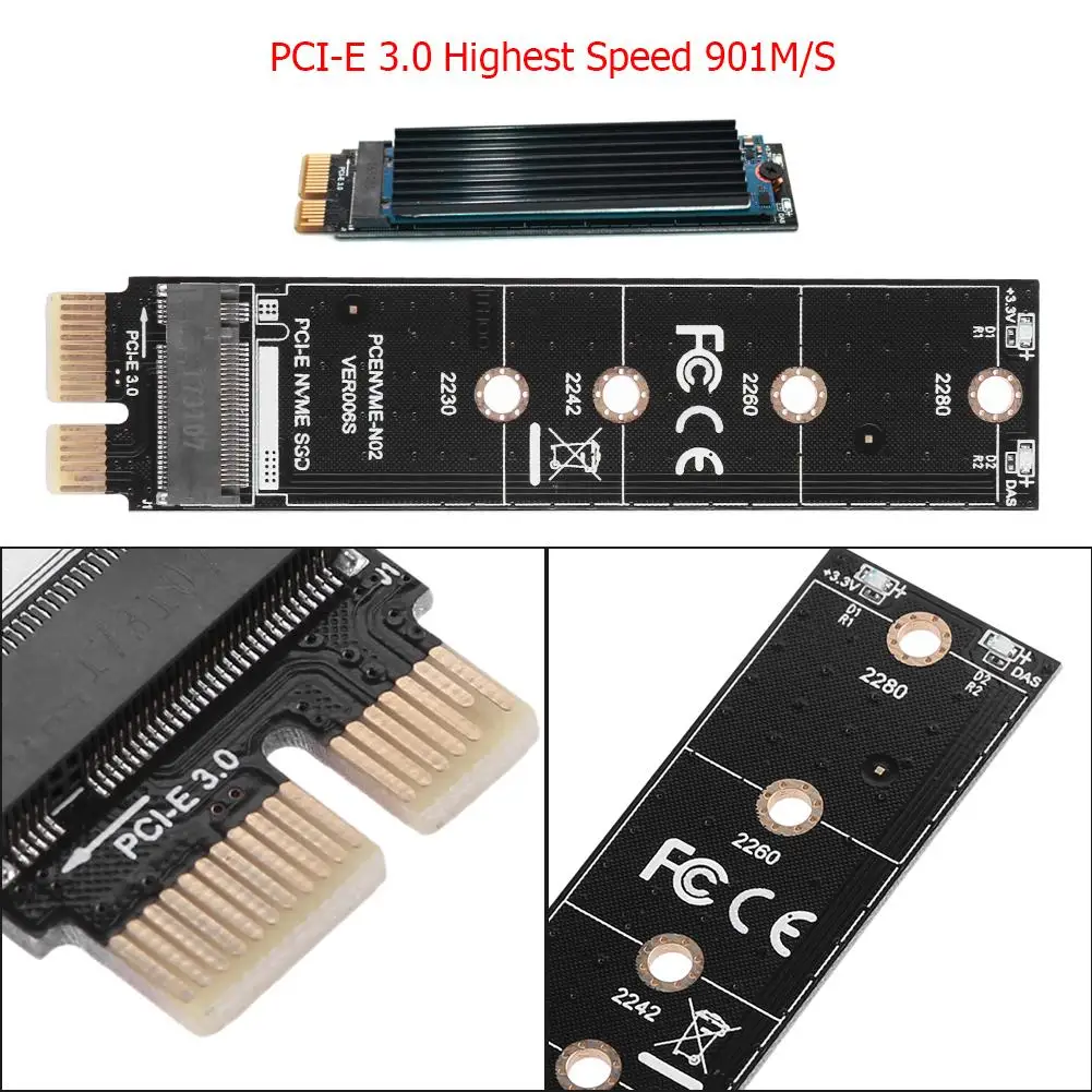 Переходная карта NVME PCIE M.2 SSD на PCI-E3.0 1x высокоскоростной удлинитель M Key NGFF