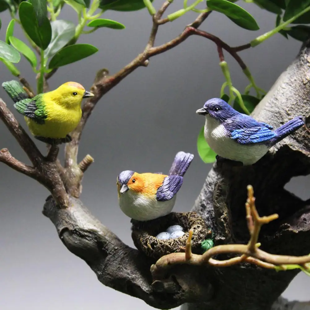 Скульптура в виде дерева птичье гнездо настольное украшение из смолы Настольная