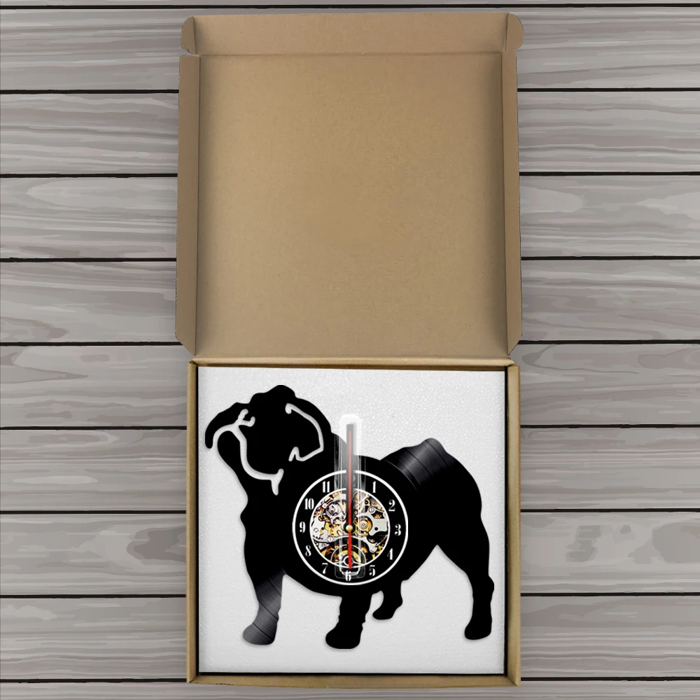 Часы с виниловой пластиной в виде французского бульдога милые домашние животные
