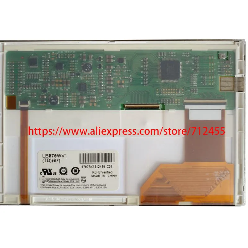 spesifikasi Layar Display LCD TFT 7 Inci Asli LB070WV1(TD)(07) Layar Led 800X480