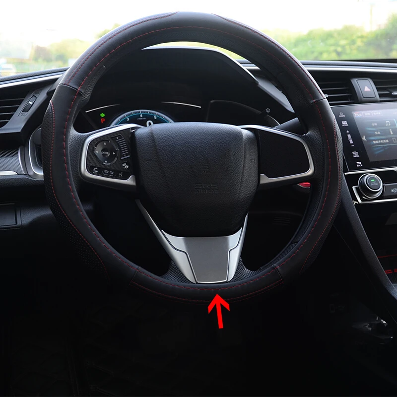 

ABS Matte For Honda Civic 10th 2016 2017 accessories car styling Interior Car Steering Wheel Trim Decoration Cover