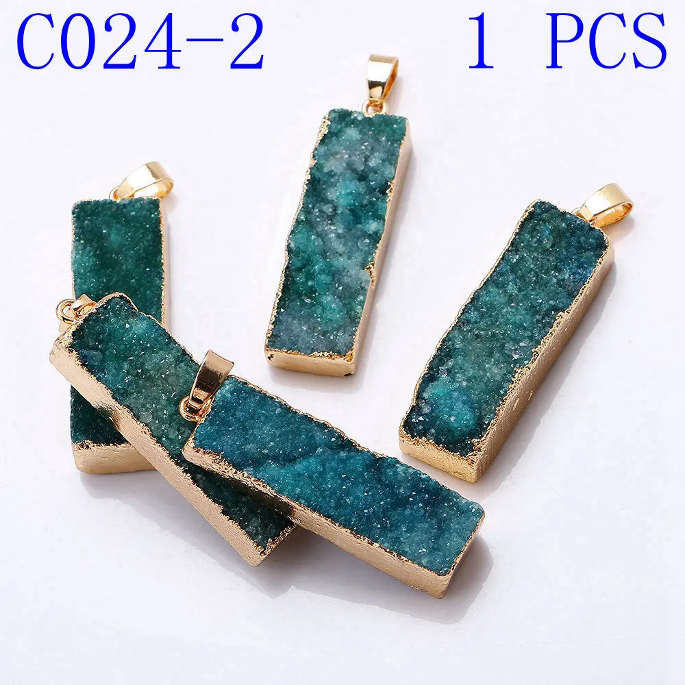 C024-2 1PCS Yumten с хрустальным крестом, очаровательный счастливый драгоценный кулон модная подвеска в виде звезды полудрагоценные каменные Аксессуары натуральные ювелирные изделия для женщин Колье с подвеской из натурального - Окраска металла: C024-2 1PCS