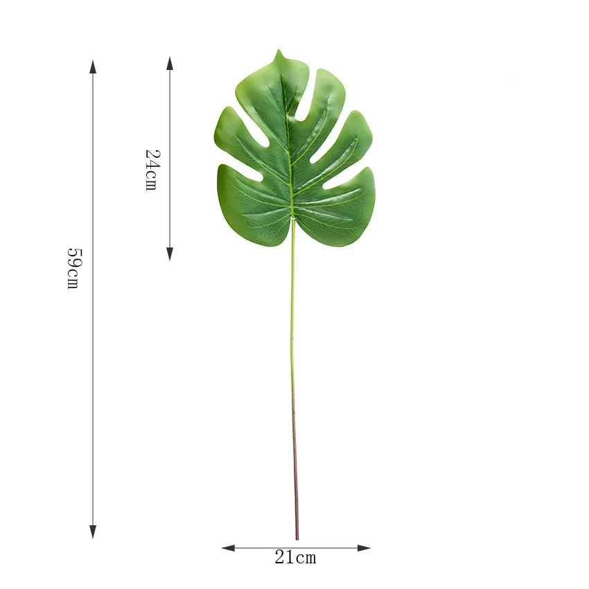 Цельные пластиковые искусственные растения monstera, тропические листья пальмы, украшения для дома и сада, аксессуары для фотосъемки - Цвет: GaoPinZhiSuJiao