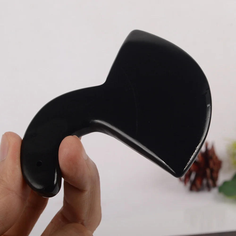 

1PC Stone Needle Scraping Plate Plate Health Scraping Board for Home Store Moxibustion Shop (Black)