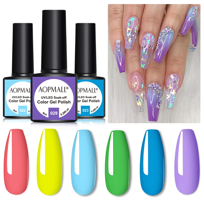 

7 Color 8ML Green Gel Nail Polish Kit UV LED Semi Permanent Manicure Set For Nail art Base top Coat Nail Gel