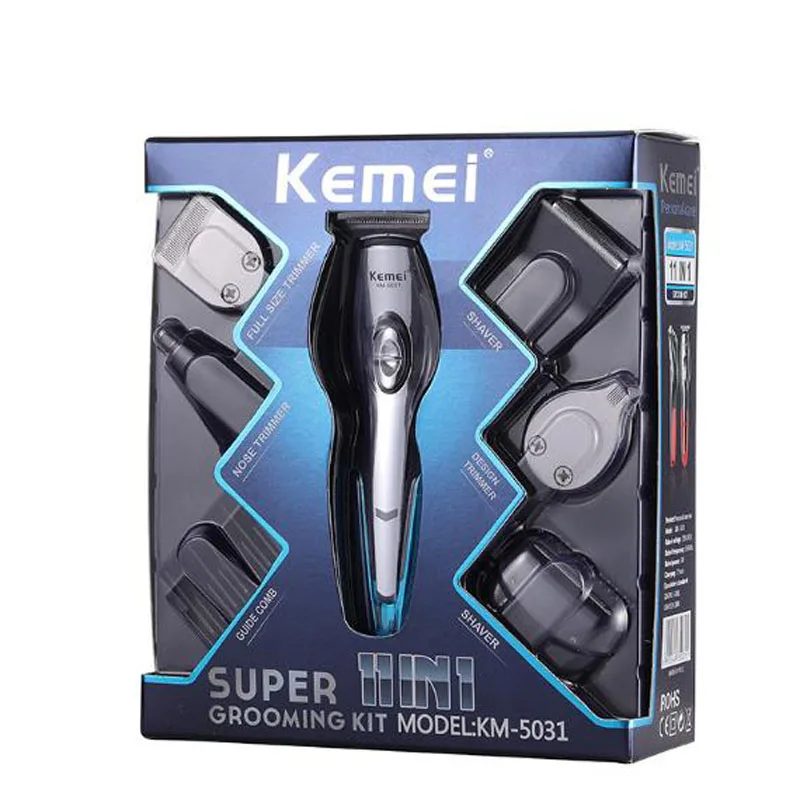 

kemei hair trimmer KM-5031 rechargeable electric hair clipper 11 in 1 nose trimmer beard trimmer electric shaver razor engraving