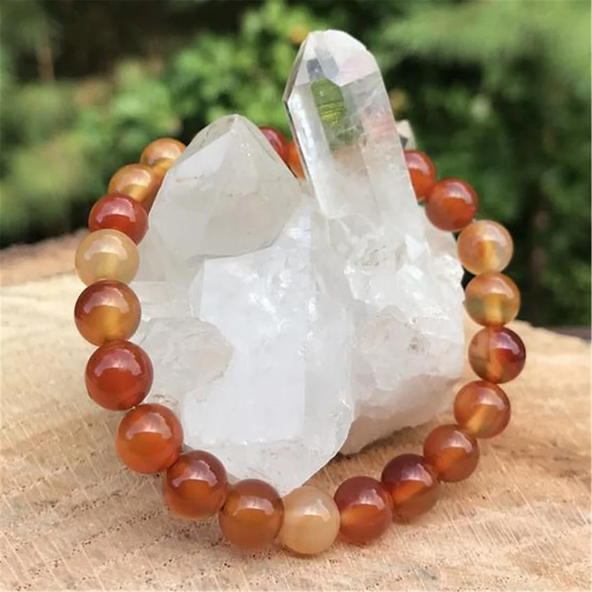 Браслет из натурального сердолика ручной работы 8 мм | Браслеты