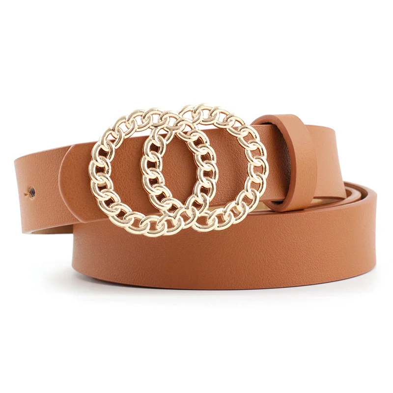 

2020 new classic double-ribbon buckle exquisite fashion design wild jeans luxury belt