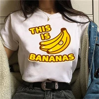 harajuku banana funny kawaii tee shirts 2021 casual women t shirt o neck pullover short sleeve loose tee top