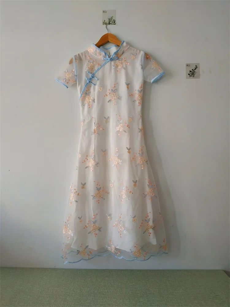 

2020 Elegant Evening Dresses Ball Prom Party Pageant Graduation Formal Gown Short Sleeves High Neck Women Girls Cheongsam Dress