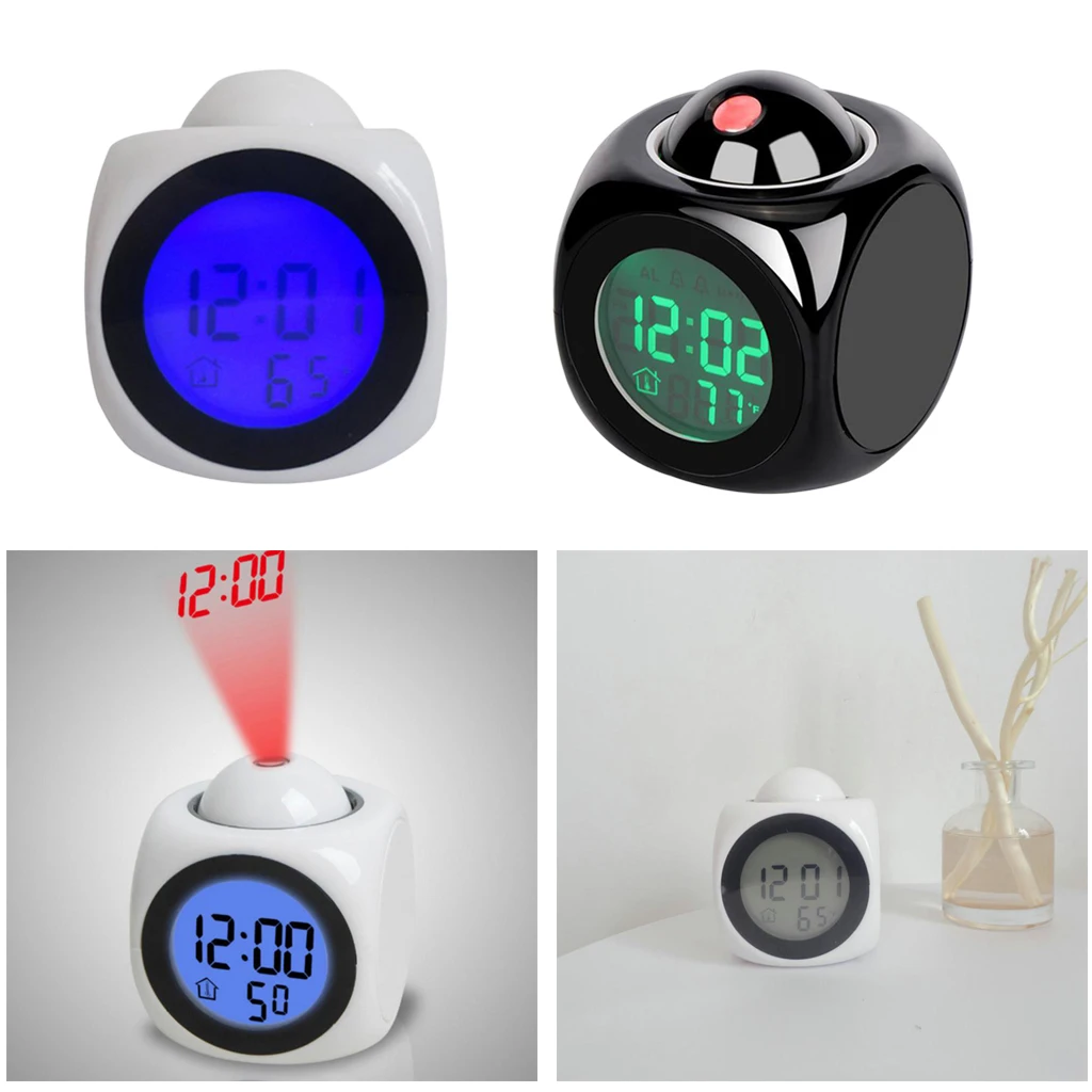 

Projection Digital Weather LCD Snooze Alarm Clock Color Display w/ LED Backlight