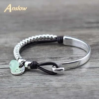 anslow new design charms fashion jewelry braceletbangles for men male handmade antique beads bracelet gift low0790lb