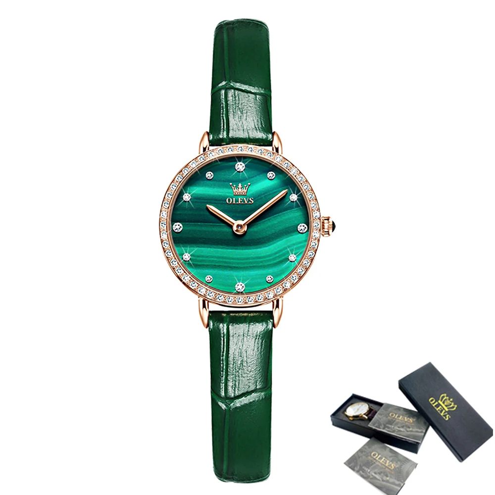 

OLEVS Casual Quartz Fashion Breathable Black Leather Strap Comfortable To Wear Luminous Waterproof Retro Small Disk Ladies watch