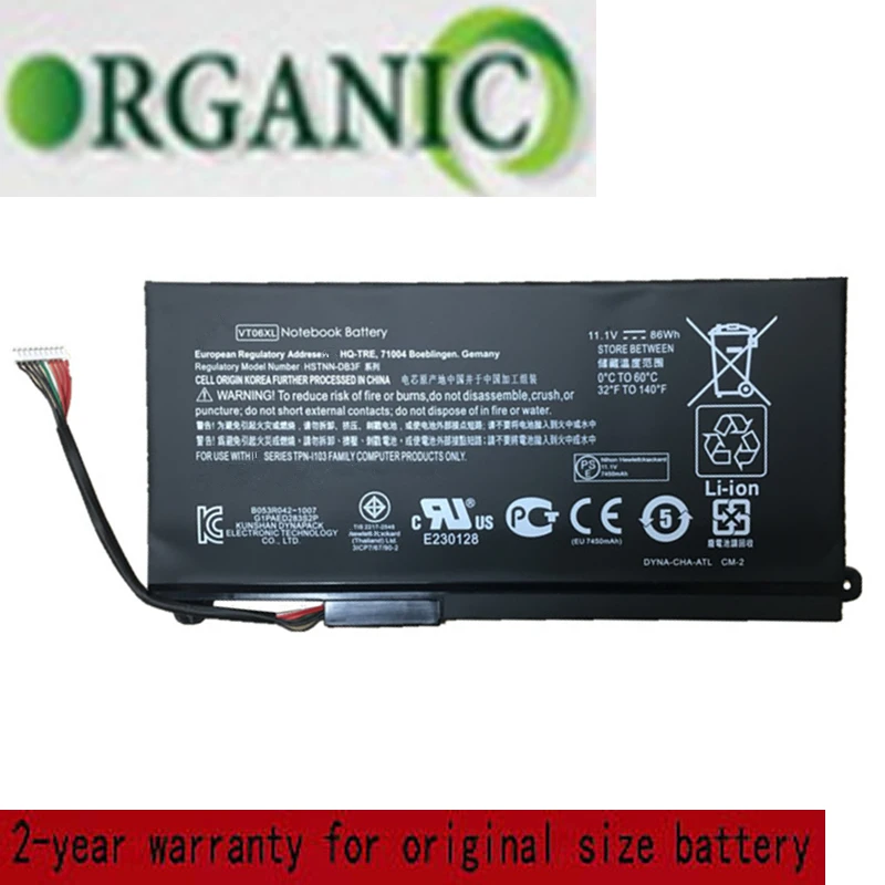 

11.1V 86Wh VT06XL Laptop Battery For HP Envy 17-3000 17T-3000 TPN-I103 HSTNN-IB3F VT06 VT06086XL 657240-171 657240-251