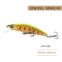 63mm hot model fishing lures hard bait 8color for choose minnow quality professional minnow depth full water carp fishing lure