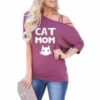2021 summer the new t shirt for women cat mom letters print t shirt fashion women half sleeve top t shirt women loose t shirt