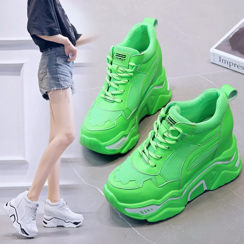 Женские спортивные туфли на платформе прогулочная обувь светильник Кая толстой