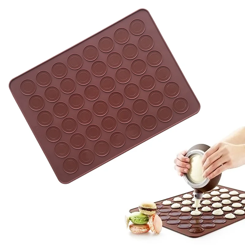 

Hot 48 Hole Cake Mold Silicone Baking Mat Large Double Sided Macaron Macaroon Dessert DIY Mold Sheet