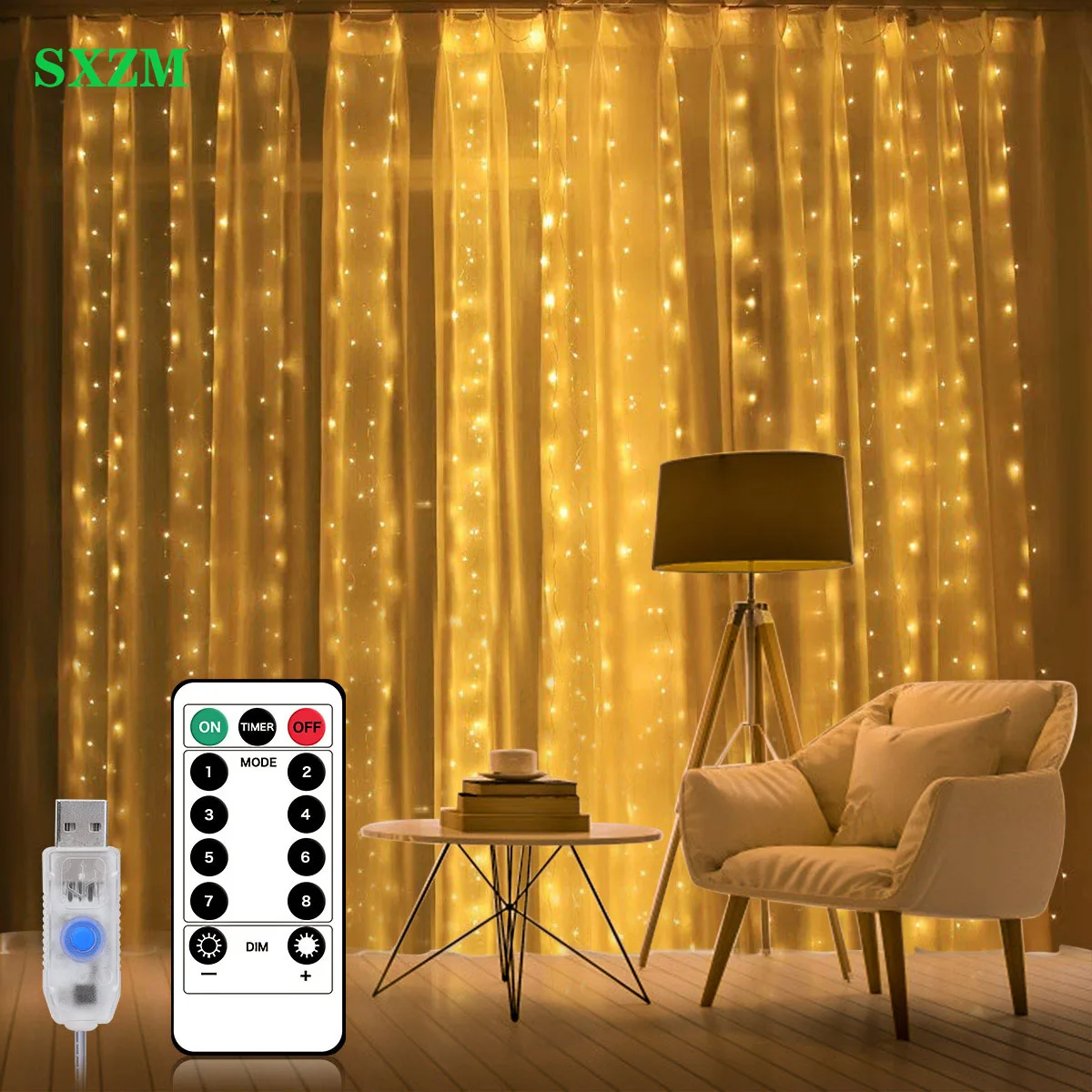 

3M Silver Wire Curtain Light 100/200/300Leds USB Fairy Light With Remote Control RGB Led String Light Home Decoration