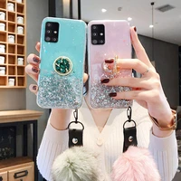 for samsung a51 a71 a50 a70 case bling glitter star ring stand cover samsung a 51 a 71 a 50 a 70 with hairball phone covers capa