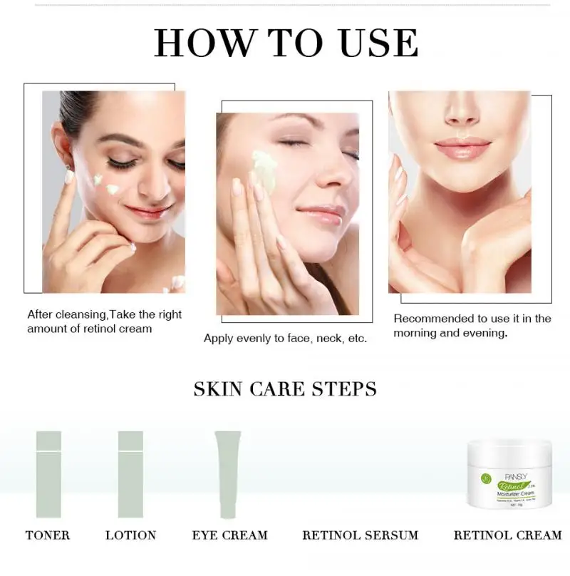Retinol увлажняющий крем гладкий подтягивающий кожу повышающий эластичность лица
