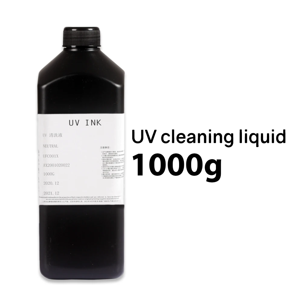 Tinta uv um Líquido de Limpeza Poderoso Usado após a Tinta uv Entupimento Epson L1800 R1390 L805 L800 Dx5 Dx7 Dx9 Cabeça de Impressão Limpeza 1000g Cartuchos de tinta