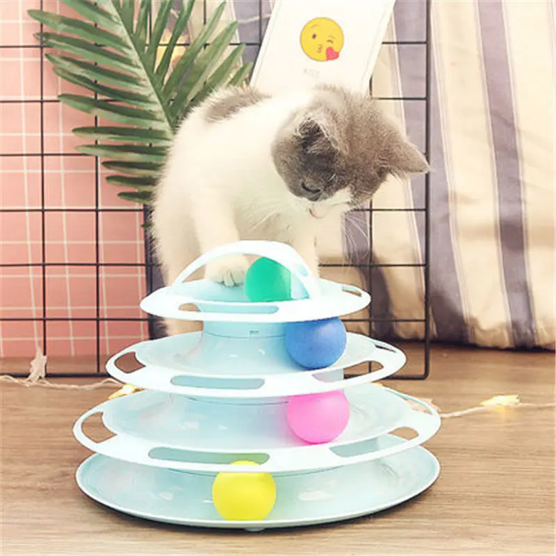 Игрушки для кошек милая интерактивная игрушка с поворотным механизмом 4-слойная