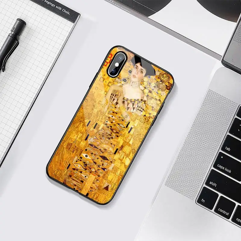 

Gustav Klimt Phone Case Tempered glass For iphone 6 6S 7 8 plus X XS XR 11 12 mini PRO MAX