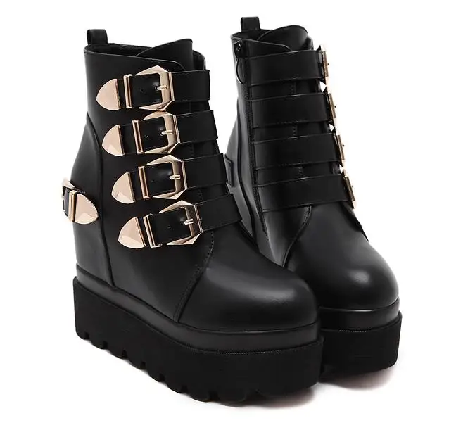 Модные женские готические сапоги ботильоны на шнуровке обувь в стиле панк