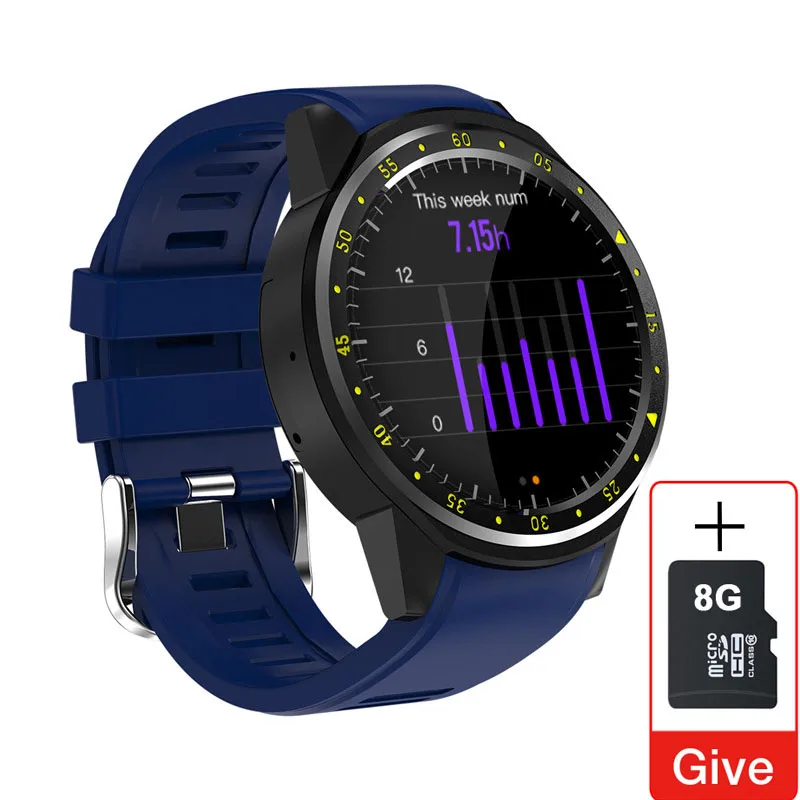 blue Умные часы F1, gps часы, трекер сердечного ритма, мужские умные часы, мульти-спортивный режим, sim-карта, шагомер для телефонов на базе Android Ios - Цвет: blue