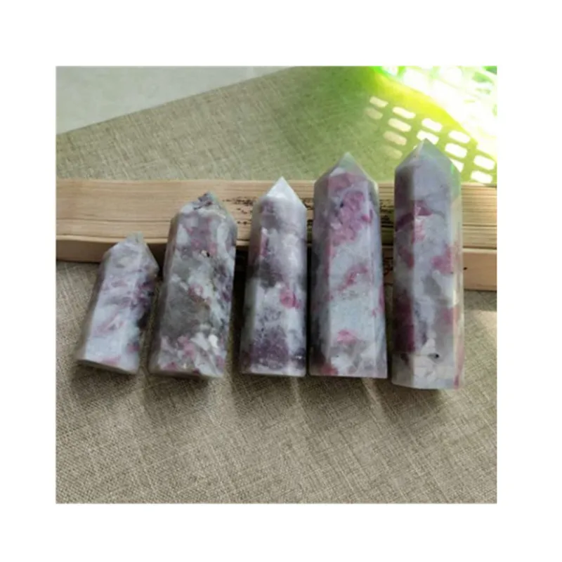 

1pcs natural quartz tower crystals healing stones Pink tourmaline point for Home Decoration