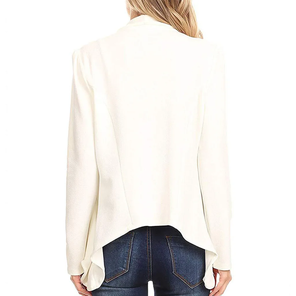 Женская накидка с отворотом длинное пальто блейзеры Женский Повседневный