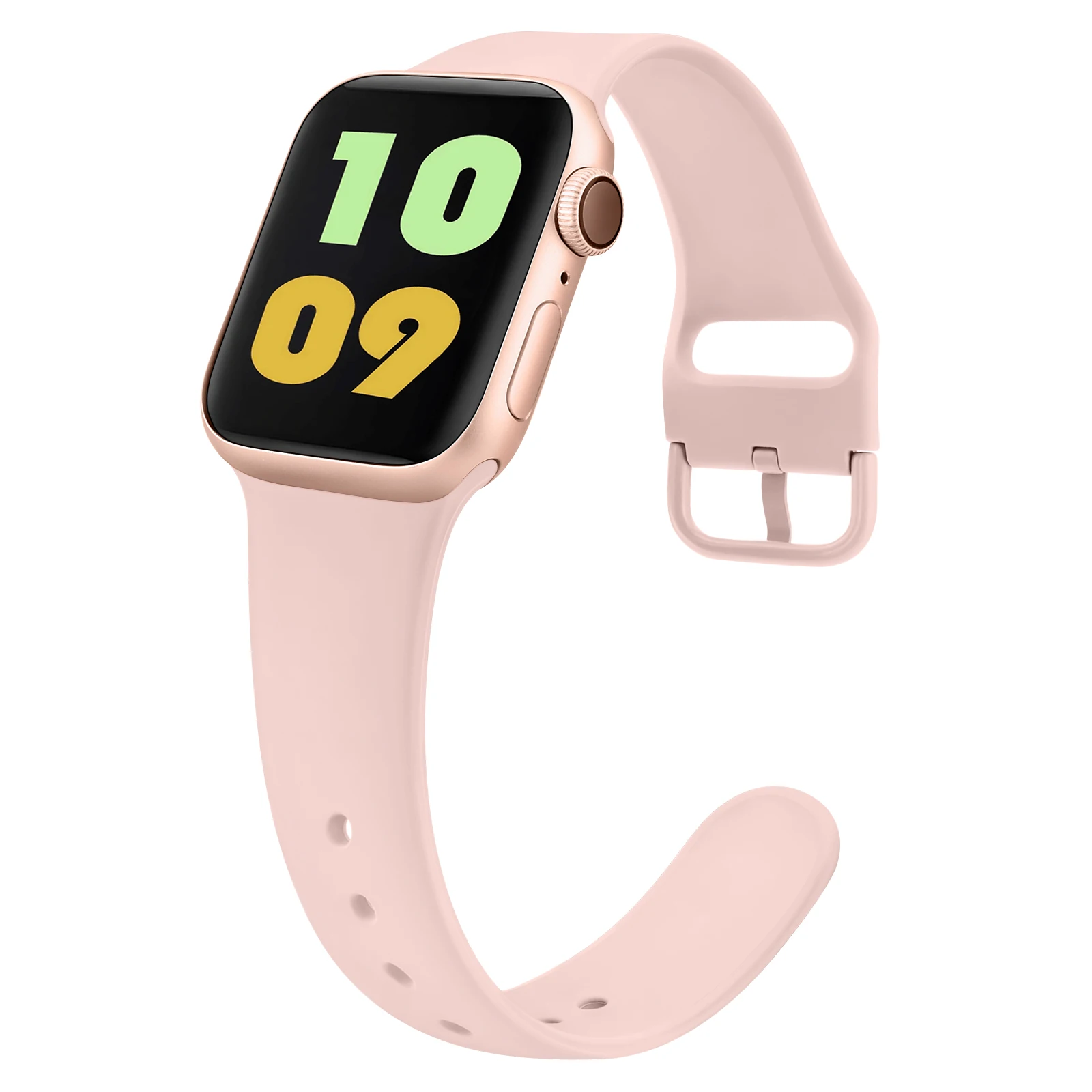 

Silicone Sport Band For Apple Watch Series Se 6 5 4 3 21 44mm 40mm Smart Bracelet Watchband Pin Tuck Strap on iWatch 6 38mm 42mm