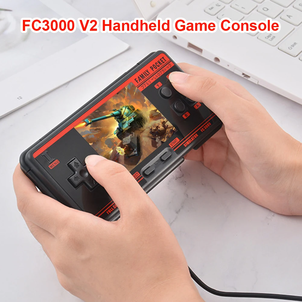 

FC3000 V2 Classic Handheld Video Game Console 16G Built in 5000 Games 10 Simulator Portable AV Output Support NTSC Format