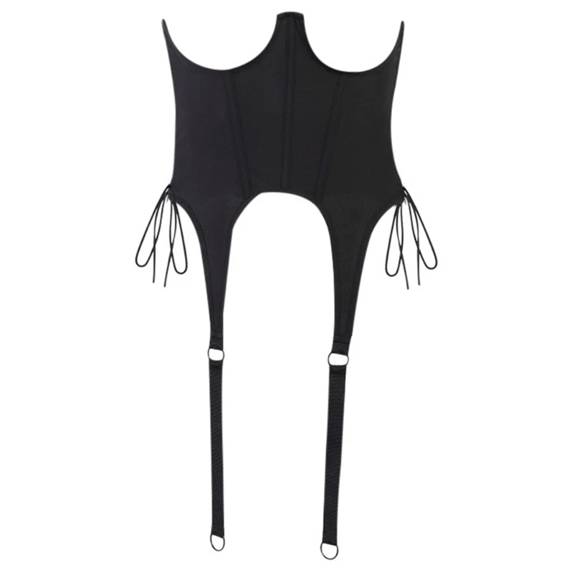 

Vintage Dark Sexy Corsets Summer Women's Fashion Off Shoulder Body Shapper Black Tube Tops for Party Club U90E