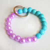 pearls beaded bracelet keychain turquoise beads jewelry fashion women accessories