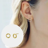 stainless steel geometric stud earrings minimalist triangle round heart square earring party wedding fashion jewelry accessories