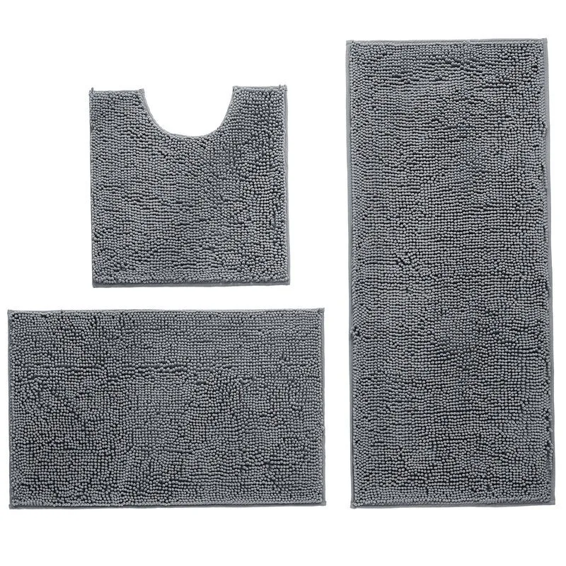 Offerte Set Di Tappeti Da Bagno 6 Pezzi Tappeto Da Bagno In Ciniglia Antiscivolo S Tappetini Da Bagno Shaggy In Peluche Assorbenti Lavabili Per Vasca, Doccia-cammello E Grigio