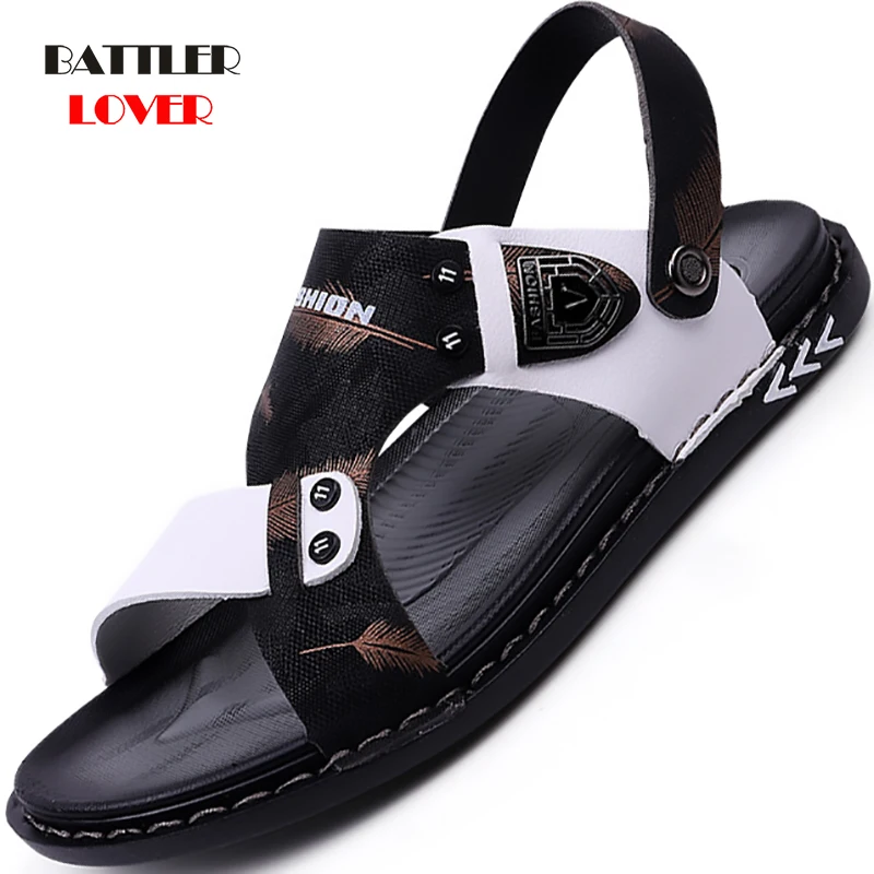 

New Arrival Fashion Summer Genuine Leather Beach Sandals for Men High Quality Comfortable Footwear Male Sandalies Size 38-45