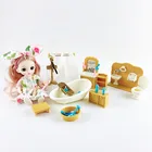 112 имитация мебели кукольный домик аксессуары миниатюрный комплект для ванной ob11 16 см BJD куклы игровой домик Игрушки для девочек Подарки