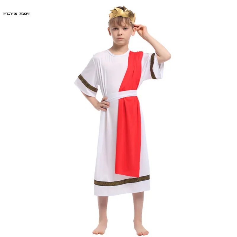 M-XL костюмы древнегреческого короля на Хэллоуин для мальчиков детей карнавальный